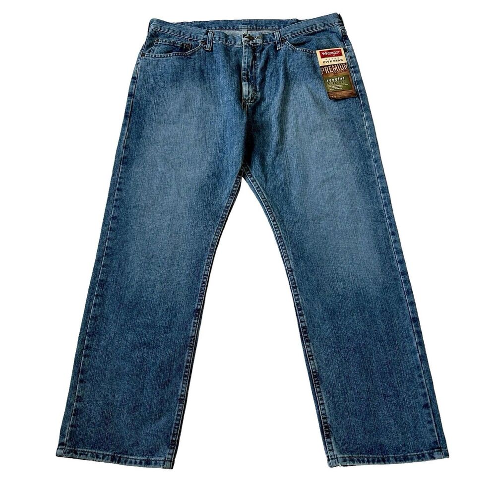 Wrangler Regular Straight Fit Jeans Men’s 40x30 Medium Wash